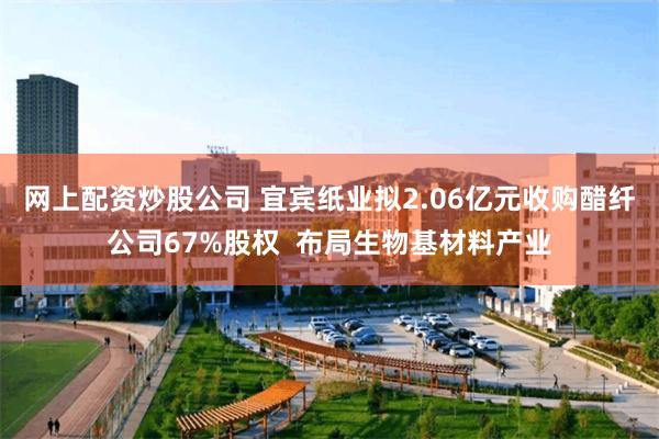 网上配资炒股公司 宜宾纸业拟2.06亿元收购醋纤公司67%股权  布局生物基材料产业