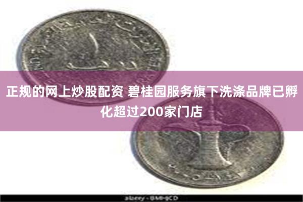 正规的网上炒股配资 碧桂园服务旗下洗涤品牌已孵化超过200家门店