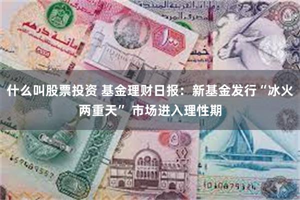 什么叫股票投资 基金理财日报：新基金发行“冰火两重天” 市场进入理性期